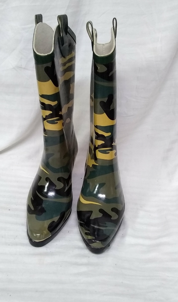 Bumper Cowboy Western Rain Boots Camoflauge 3" Cuban Heel Sz. 5.5 Sty 177